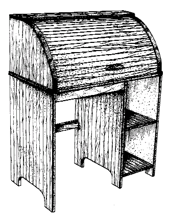 Figure 1. Example of a design for a child’s roll-top desk.    
