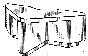 Figure 1. Example of a design for a desk with curved edges.
