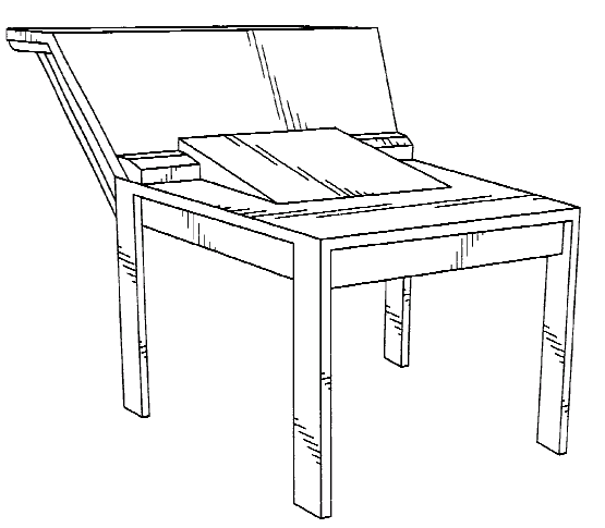 Figure 1. Example of a design for a workstation with shelves above work surface.
