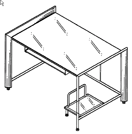 Figure 1. Example of a design for workstation shelves below work surface.   

