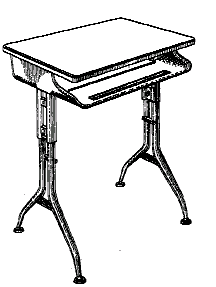Figure 1. Example of a design for a workstation with tubular supports and shelf below work surface.
