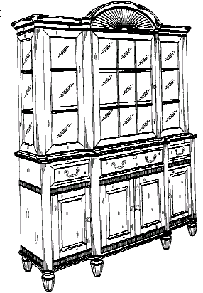 Figure 4. Example of a design for visible and enclosed storage with inset and transparent panel.   
