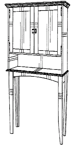 Figure 1. Example of a design for visible and enclosed storage with inset and transparent panel.

