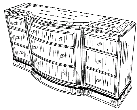 Figure 1. Example of a design for a curved-front dresser.

