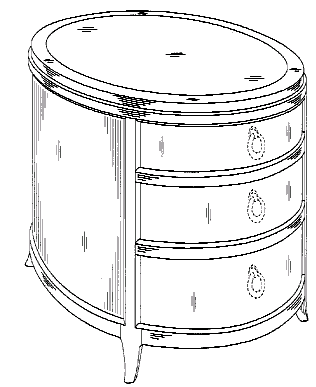 Figure 2. Example of a design for a curved-front chest.
