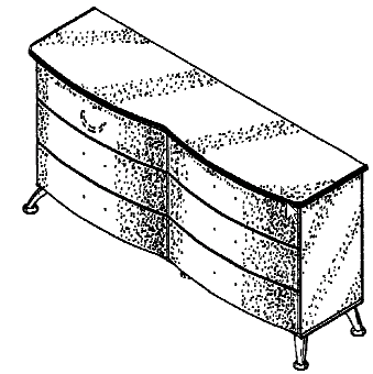 Figure 3. Example of a design for a curved-front and curved-edge dresser.
