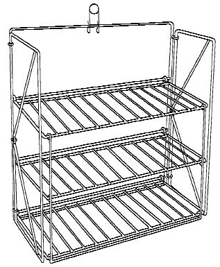 Figure 2. Example of a design for a collapsible superposed wire-shelved unit.

