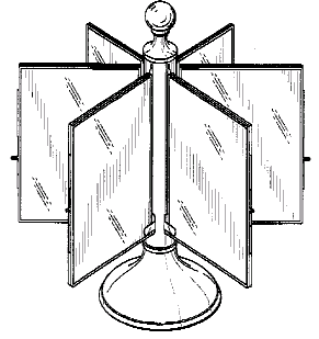 Figure 1. Example of a design for a swinging panels display stand.
