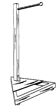Figure 2. Example of a design for a wheeled support for a straight rod on a vertical frame.   
