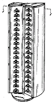 Figure 2.    Example of a design for a display rack with clips.   

