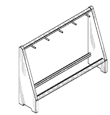Figure 2. Example of a design for a guitar stand with straight rods.   
