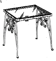 Figure 1. Example of a design for a curved legs and transparent top table.
