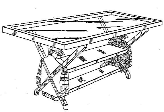 Figure 1. Example of a design for a table with human-shaped supports.
