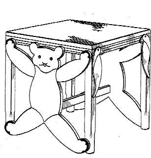 Figure 2. Example of a design for a child’s play table with ornamental feet.   
