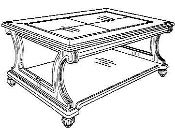 Figure 1. Example of a design for a segmented cocktail table.
