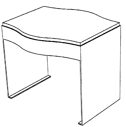 Figure 1. Example of a design for a table with curved sides and edges.
