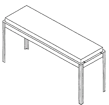 Figure 2. Example of a design for an elongated table with supports beyond the edge.   
