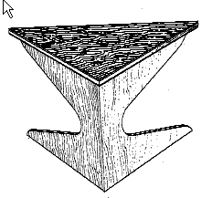 Figure 1. Example of a design for a triangular top table.
