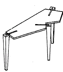 Figure 1. Example of a design for a seven-sided table with supports beyond the edge.   
