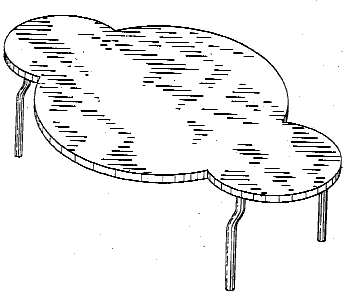 Figure 2. Example of a design for a curved-edge table.
