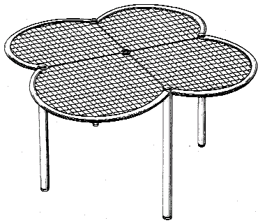 Figure 1. Example of a design for a table with tubular supports.

