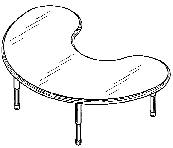 Figure 2. Example of a design for a kidney-shaped table with tubular supports.   
