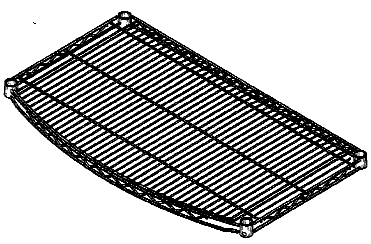 Figure 1. Example of a design for a wire merchandising shelf with a raised mat.
