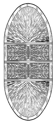 Figure 1. Example of a design for a segmented table top.

