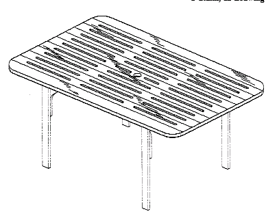 Figure 2. Example of a design for a slatted table top.   
