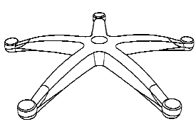 Figure 1. Example of a design for a radiating-spoke chair base.
