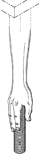 Figure 1. Example of a design for a portion of a human body part shaped table leg.   

