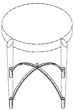 Figure 1. Example of a design for a curved support between legs.
