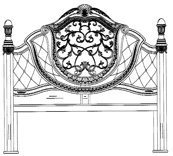 Figure 1. Example of a design for a scrolled headboard.
