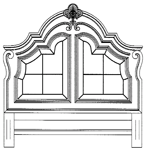 Figure 2. Example of a design for a bed headboard with repeating panels.   
