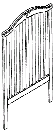 Figure 1. Example of a design for a crib endboard with slats.   
