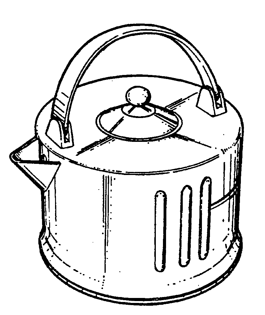 Example of a design for a liquid dispenser with a pivotedhandle.
