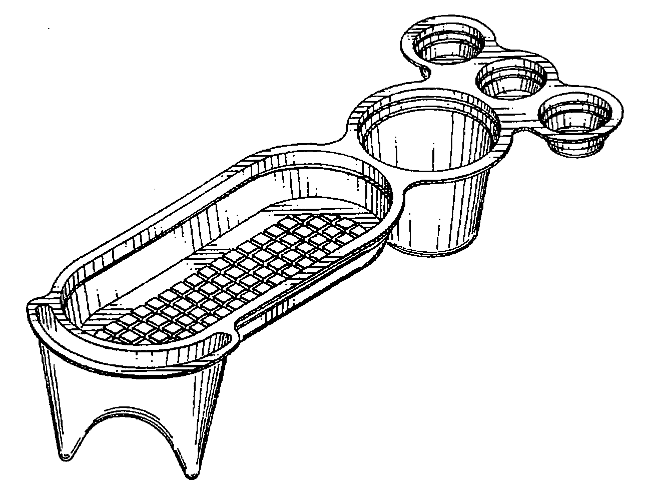 Example of a design for a tray with legs or raised support.
