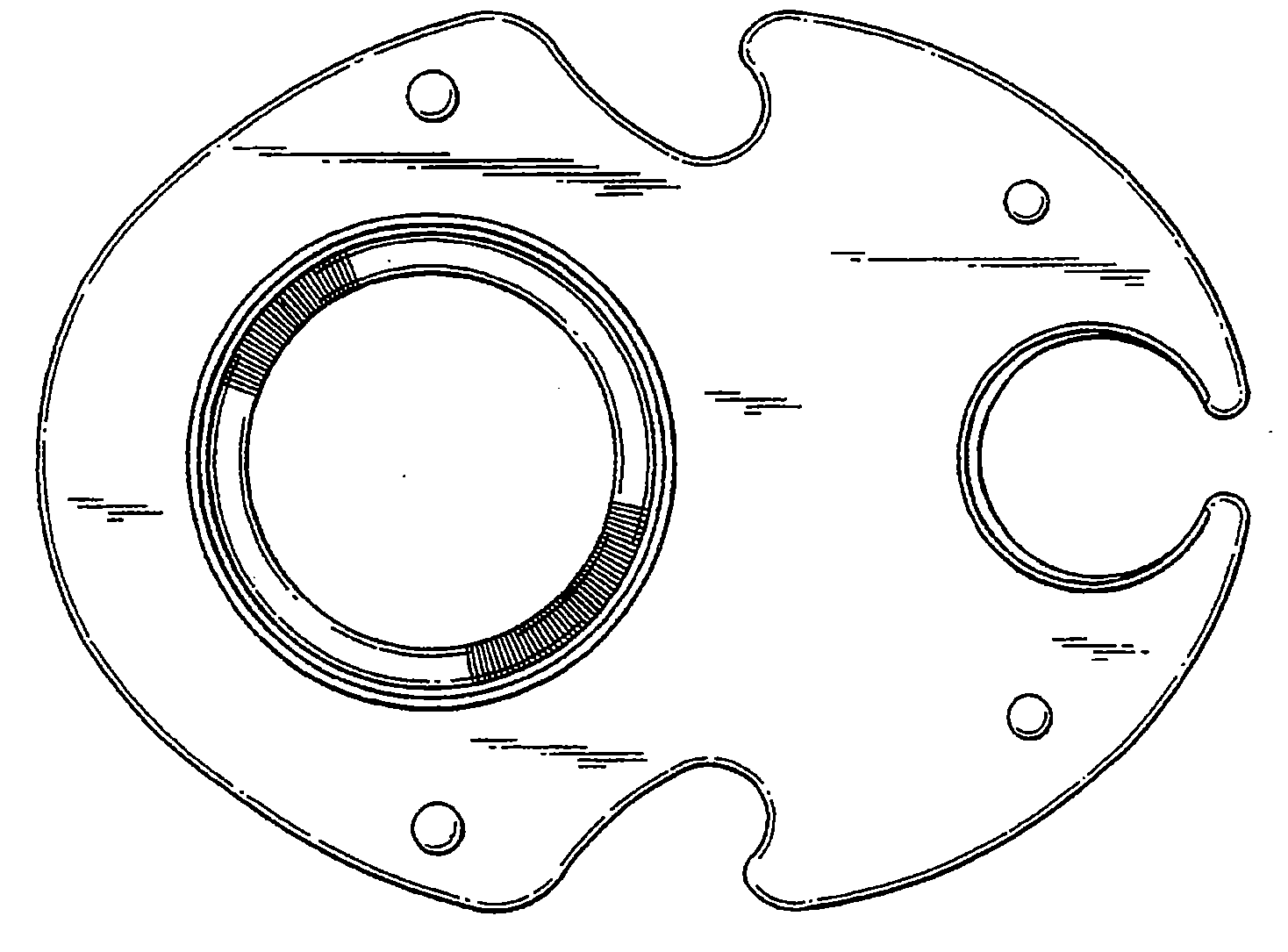 Example of a design for a symmetric compartmented traythat includes a circular compartment.
