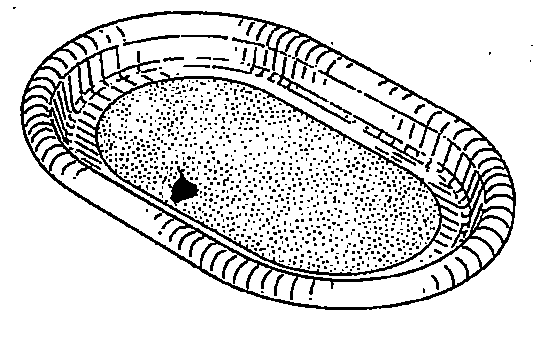 Example of a design for a tray with an oval perimeter. 
