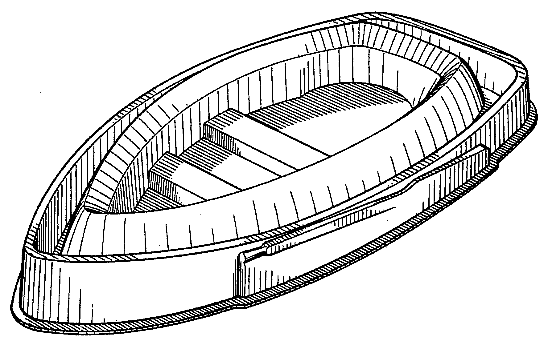 Example of a design for a compartmented tray with a simulativeconfiguration.  
