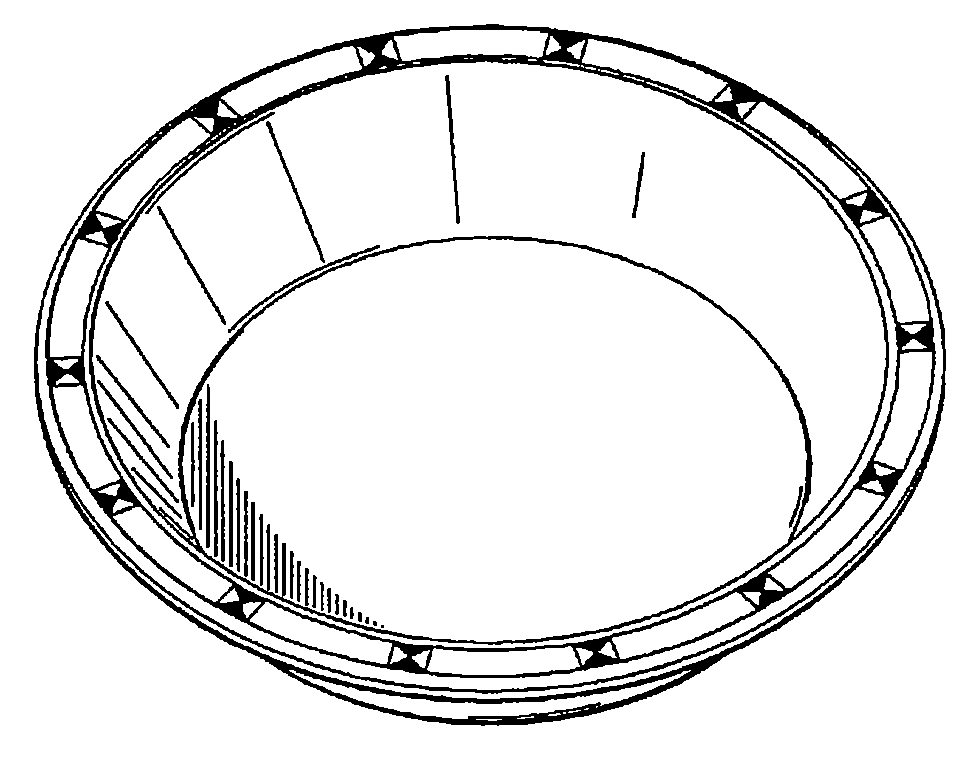 Example of a design for a food server with a peripheral orborder pattern.
