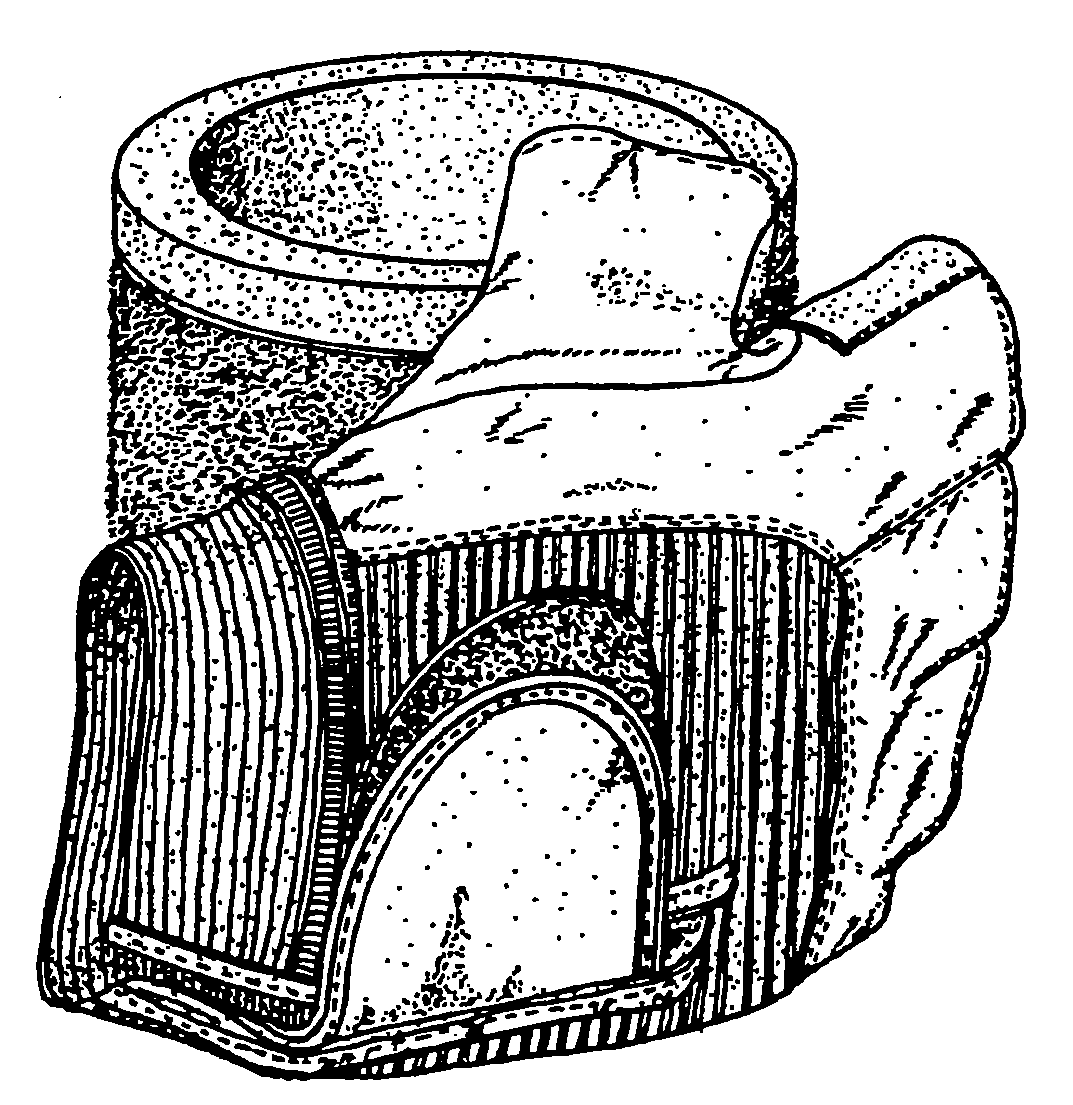 Example of a design for a holder for a beverage containershowing  simulative ornamentation.
