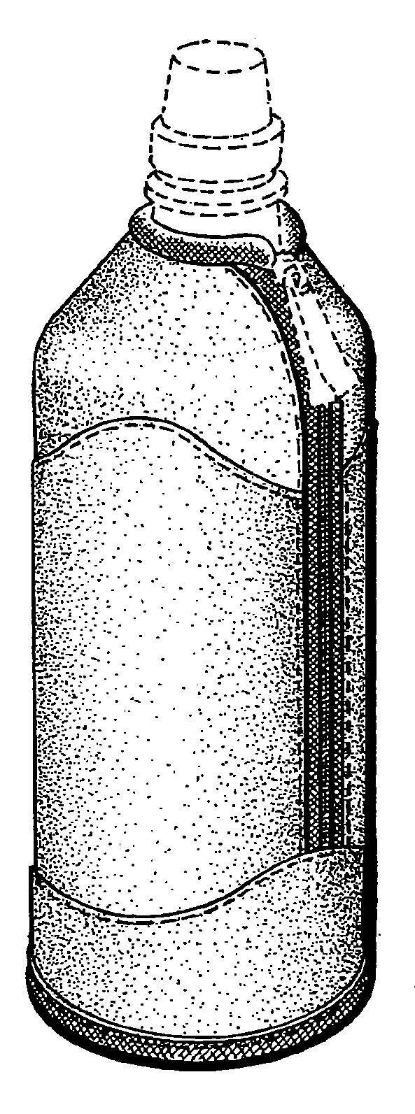 Example of a design for a sheath type holder for a beveragecontainer that includes a closure. 
