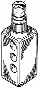 Example of a design for packaging with gas propellant thatshows a flat wall or detail. 

