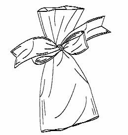 Example of a design for a bag or sack with a drawstring typeclosure.
