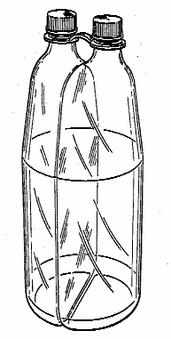 Example of a design for compartmented bottle with pluralopenning.
