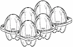 Example of a design for compartmented type packaging foregg or ball shape. 
