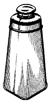 Design for a can with a rectangular or square base that mergesinto a different shape at the top.
