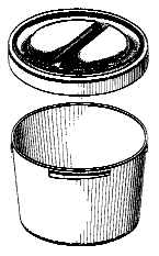 Design for a can with a circular configuration viewed fromthe top with a tapered body and a 	 wide mouth. 
