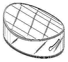 Design for a can with an oval configuration viewed fromthe top.
